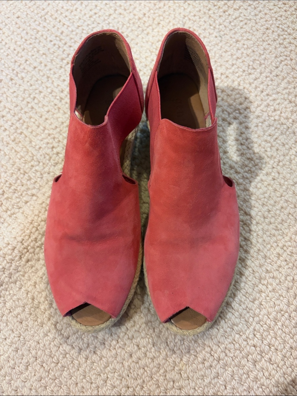 Women's Coral Suede Peep-Toe Wedge Sandals Gentle Souls